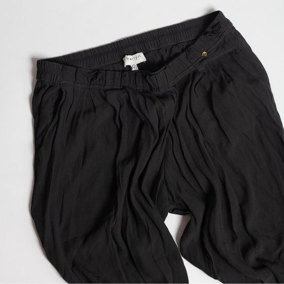 Anthro HARLYN Pant Trouser Sabie black/gray Pelated High Waist Academic Medium - Picture 4 of 7